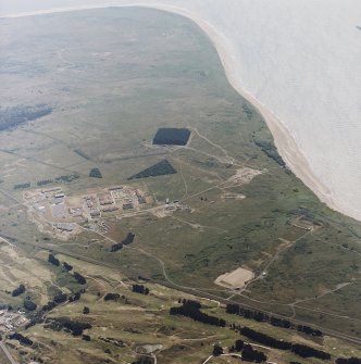 Oblique aerial view of Buddon Camp and the adjacent rifle range, taken from the NW.