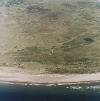 Oblique aerial view, centred on the Low Lighthouse and keepers' house, taken from the S.