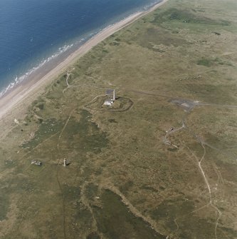 Oblique aerial view centred on the Old High Lighthouse, taken from the ENE.