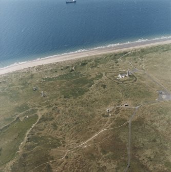 Oblique aerial view, centred on the lighthouses, taken from the N.