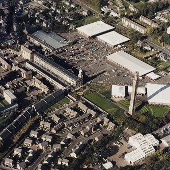 Oblique aerial view of Camperdown Works and Cox's Stack, taken from the SE.