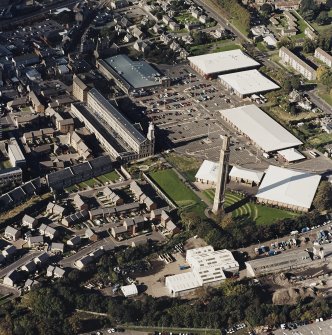 Oblique aerial view of Camperdown Works and Cox's Stack, taken from the ESE.