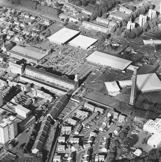 Oblique aerial view of Camperdown Works and Cox's Stack, taken from the SSE.