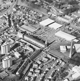 Oblique aerial view of Camperdown Works and Cox's Stack, taken from the SSE.