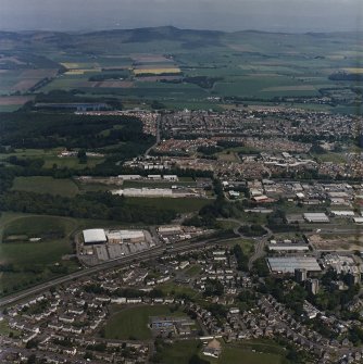 General oblique aerial view of Dundee and Camperdown Park, taken from the S.