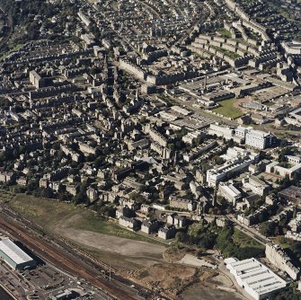 General oblique aerial view of Perth Road and the University, taken from the ESE.