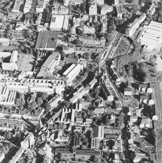 General oblique aerial view of Perth Road and the University, taken from the WSW.