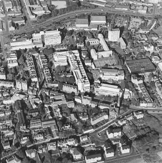 General oblique aerial view of Perth Road and the University, taken from the SSE.