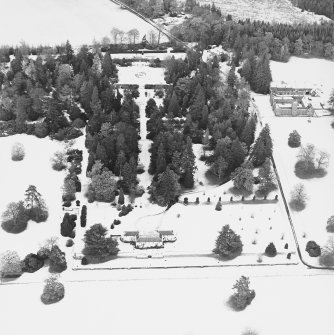 Abercairny House, oblique aerial view, taken from the SSW.