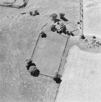 Oblique aerial view of Balvaird Castle, taken from the ENE.