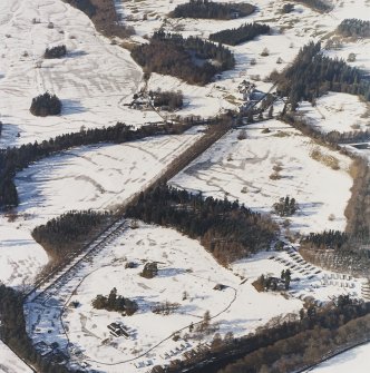 General oblique aerial view of the country house, garden and dairy, taken from the ESE.