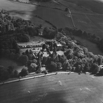 Balthayock Castle, Balthayock House.
General aerial view.