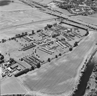 Bridge of Earn hospital, oblique aerial view, taken from the NNE, centred on the hospital.