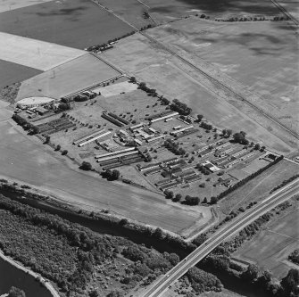 Bridge of Earn hospital, oblique aerial view, taken from the NW, centred on the hospital.