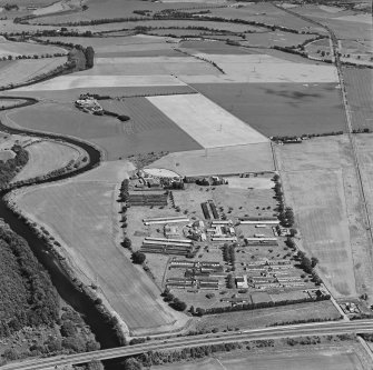 Bridge of Earn hospital, oblique aerial view, taken from the W, centred on the hospital.