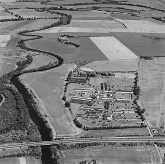 Bridge of Earn hospital, oblique aerial view, taken from the W, centred on the hospital.