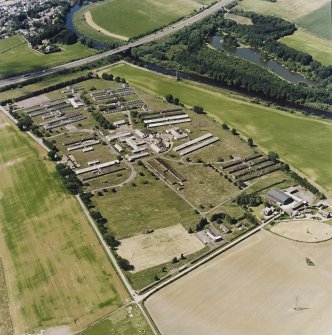 Bridge of Earn hospital, oblique aerial view, taken from the ESE, centred on the hospital.