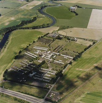 Bridge of Earn hospital, oblique aerial view, taken from the SW, centred on the hospital.