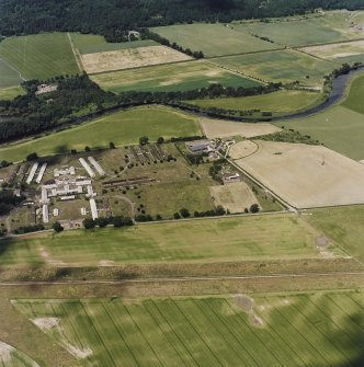 Bridge of Earn hospital, oblique aerial view, taken from the SSW, centred on the hospital.