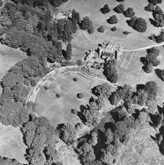 Monzie Castle, oblique aerial view, taken from the SW.