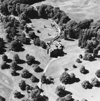 Monzie Castle, oblique aerial view, taken from the E.