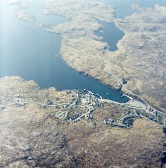 Oblique aerial view centred on the village, taken from the NNE.