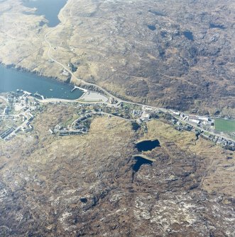 Oblique aerial view centred on the village, taken from the NNE.