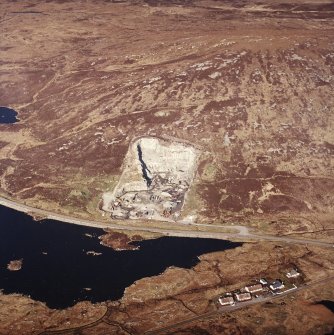 Oblique aerial view centred on the quarry, taken from the WSW.