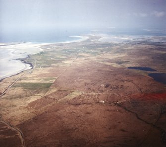 General oblique aerial view looking towards the crofting township, taken from the S.