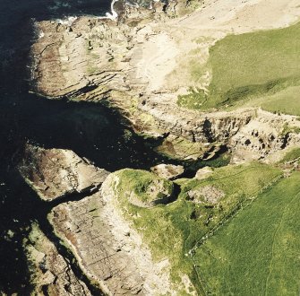Aerial view of Orkney, Yesnaby taken from the S, of the Broch of Borwick.