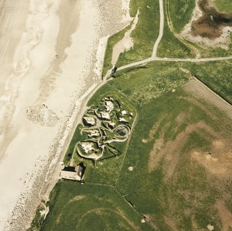 Aerial view of Orkney, Bay of Skaill, taken from the W, Skara Brae settlement.