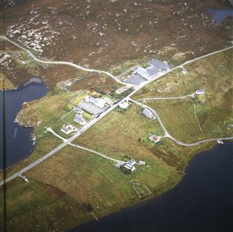 Oblique aerial view centred on the township, taken from the ESE.