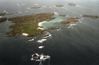 General oblique aerial view centred on Little Bernera, taken from the E.