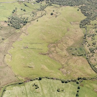 Little Rogart, oblique aerial view, taken from the NNW, showing an area defined as an archaeological landscape.