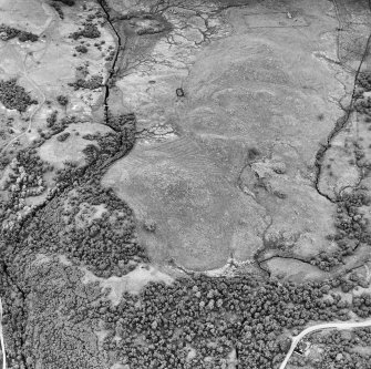 Little Rogart, oblique aerial view, taken from the SE, showing an area defined as an archaeological landscape.