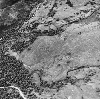 Little Rogart, oblique aerial view, taken from the SE, showing an area defined as an archaeological landscape.