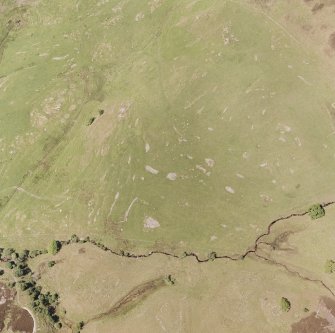 Morvich Burn, oblique aerial view, taken from the SE, showing a township.