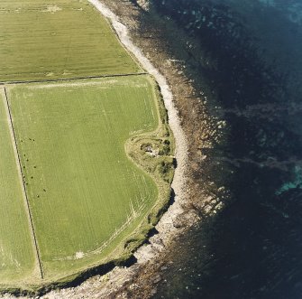 Aerial view of Orkney, Burray, East Broch of Burray, taken from the E.