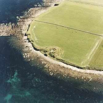 Aerial view of Orkney, Burray, East Broch of Burray, taken from the NW.