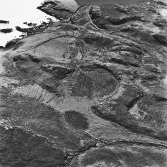 Canna, Tarbert, lazy-beds and field walls: aerial view centred NG 2446 0579.