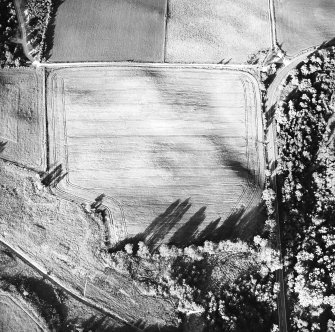 Tarradale Quarry, oblique aerial view, taken from the SW, centred on the cropmark of a possible enclosure.