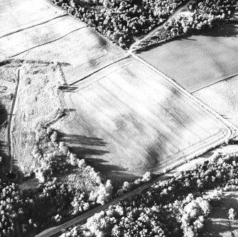 Tarradale Quarry, oblique aerial view, taken from the SW, centred on the cropmark of a possible enclosure.