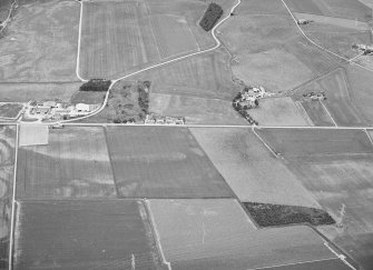 Oblique aerial view of Auchinove centred on  temporary Roman camp.