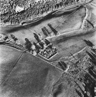 Aboyne Old Parish Church, oblique aerial view, taken from the SW, centred on the church.