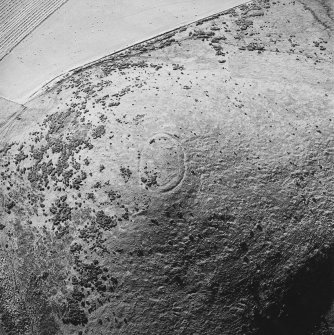 Oblique aerial view of Wheedlemont centred on the remains of a fort, taken from the NE.
