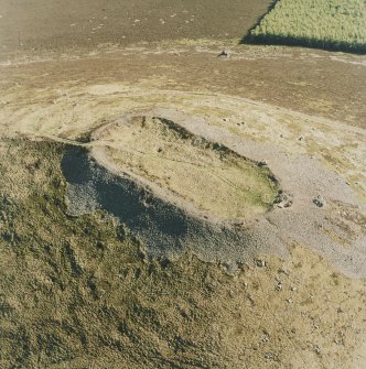 Oblique aerial view of Tap O' Noth vitrified fort, taken from the NNE.