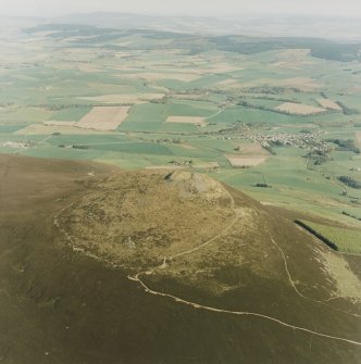 Oblique aerial view of Tap O' Noth vitrified fort, taken from the NW.