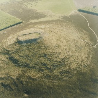 Oblique aerial view of Tap O' Noth vitrified fort, taken from the NE.