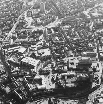 Aberdeen City Centre, oblique aerial view, taken from the ENE, showing the Marischal College in the bottom left-hand corner of the photograph.