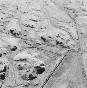 Oblique aerial view of Iomaire Tochair, taken from the south east, centred on the causeway.